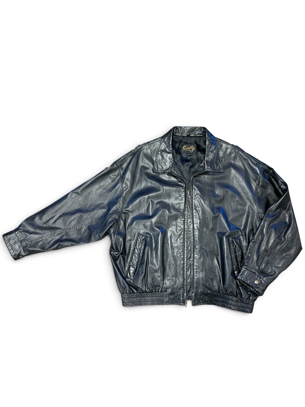 Vintage Scully Leather Men’s Black Bomber Jacket
